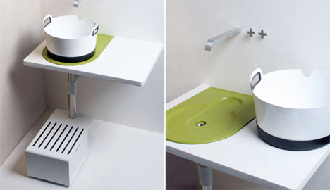 Take Away Sink Saves Water & Space